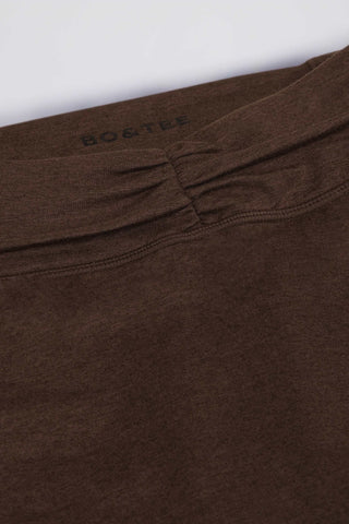 Ruched Mini Shorts in Pecan Marl