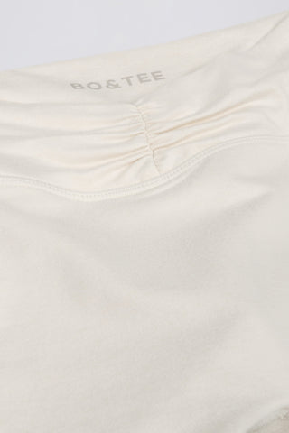 Ruched Mini Shorts in Ivory Marl