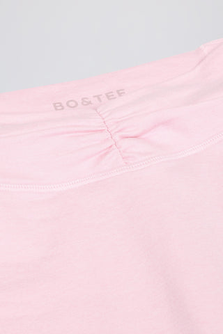 Ruched Mini Shorts in Pale Pink Marl