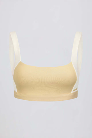 Contrast Sports Bra in Lemon Marl
