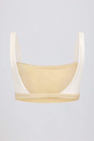 Contrast Sports Bra in Lemon Marl