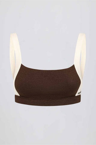 Contrast Sports Bra in Pecan Marl