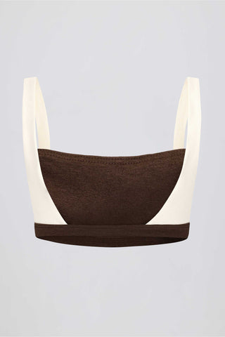 Contrast Sports Bra in Pecan Marl