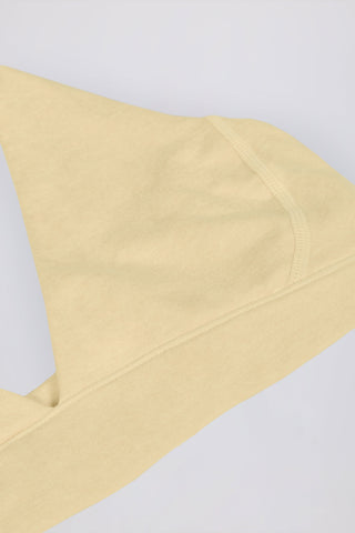 Brushed Jersey V-Neck Sports Bra in Lemon Marl