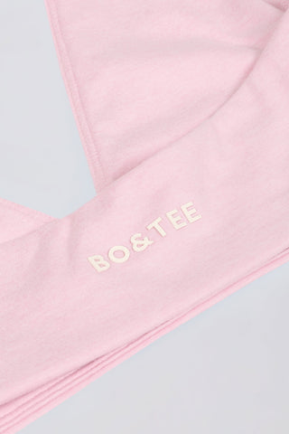 Brushed Jersey V-Neck Sports Bra in Pale Pink Marl