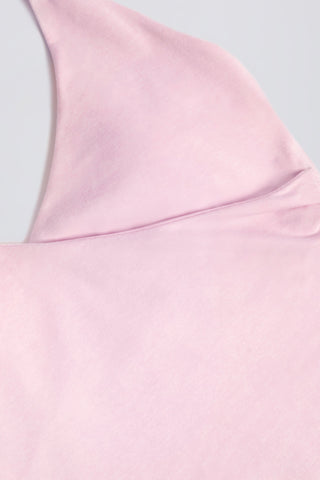 Wrap Halterneck Tank Top in Pale Pink Marl