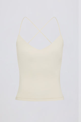Cross-Back Tank Top in Cream