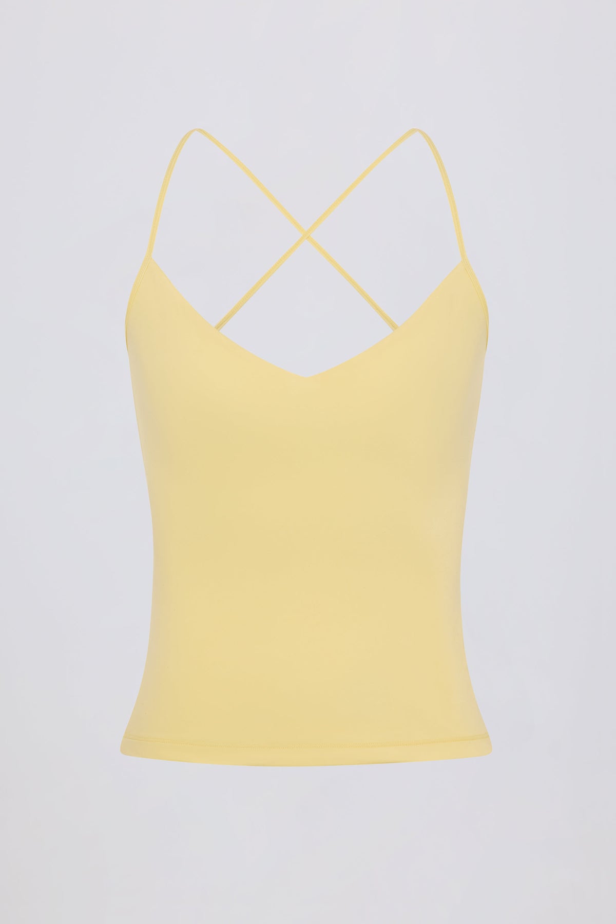 Cross-Back Tank Top in Lemon
