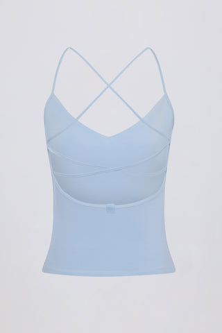 Cross-Back Tank Top in Sky