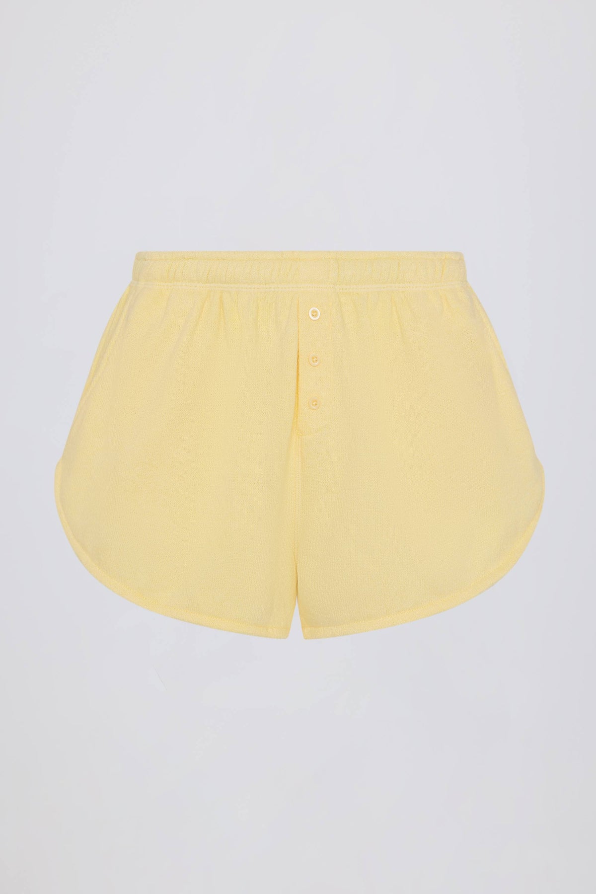 Button-Detail Mid-Rise Shorts in Lemon
