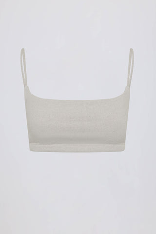 Square-Neck Bralette in Light Grey