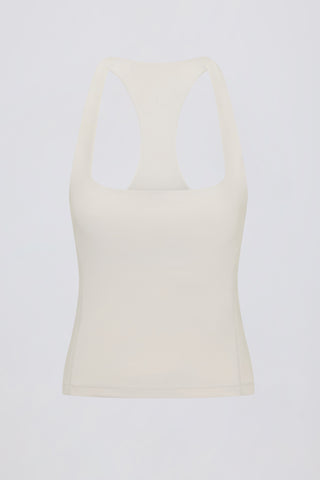 Soft Active Racerback Tank Top in Cream