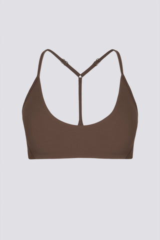 Soft Active Racerback Sports Bra in Cocoa