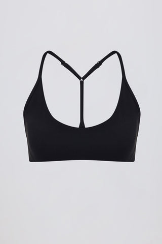 Soft Active Racerback Sports Bra in Black