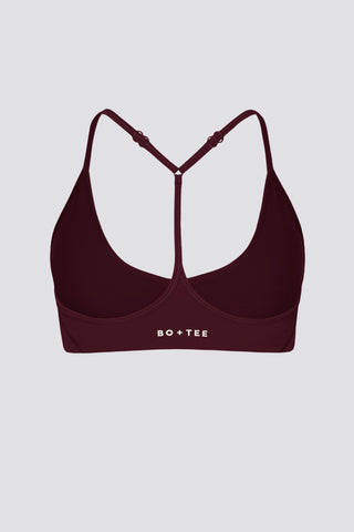 Soft Active Racerback Sports Bra in Burgundy