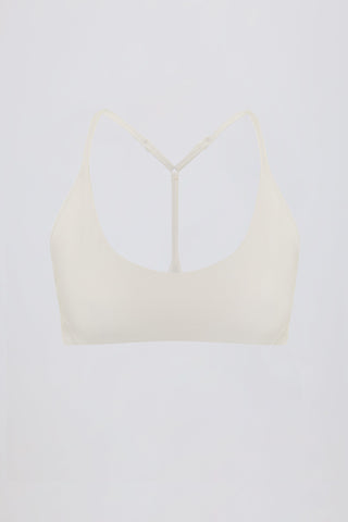 Soft Active Racerback Sports Bra in Cream