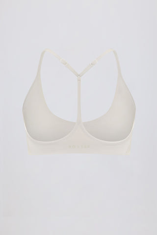 Soft Active Racerback Sports Bra in Cream
