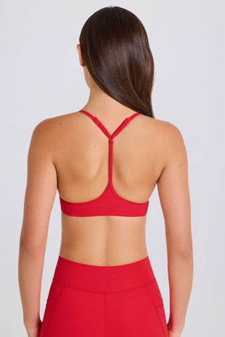 Soft Active Racerback Sports Bra in Strawberry Red