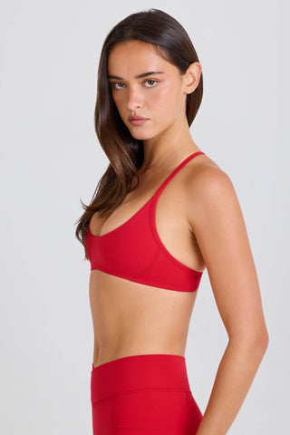 Soft Active Racerback Sports Bra in Strawberry Red