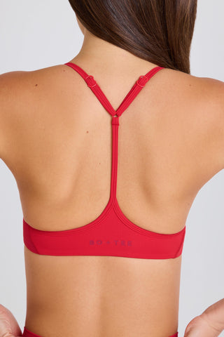 Soft Active Racerback Sports Bra in Strawberry Red