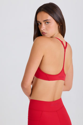 Soft Active Racerback Sports Bra in Strawberry Red