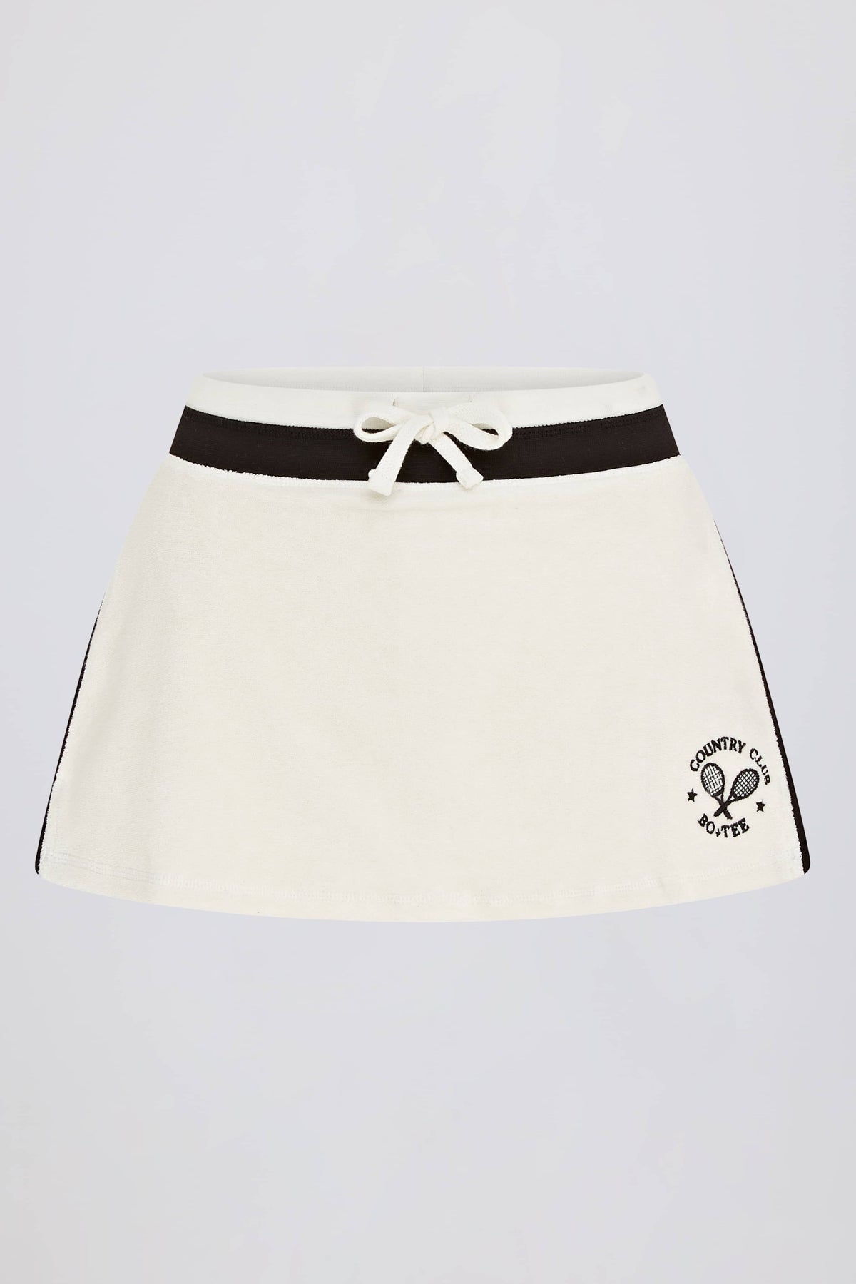 Terry Towelling Drawstring Skort in Ivory