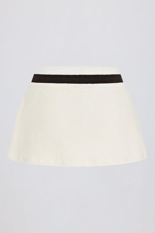 Terry Towelling Drawstring Skort in Ivory
