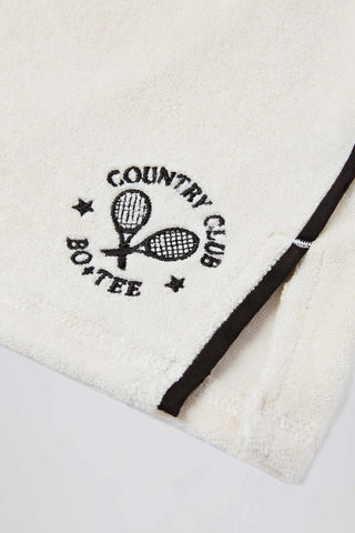 Terry Towelling Drawstring Skort in Ivory