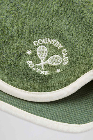 Terry Towelling Mid-Rise Shorts in Green