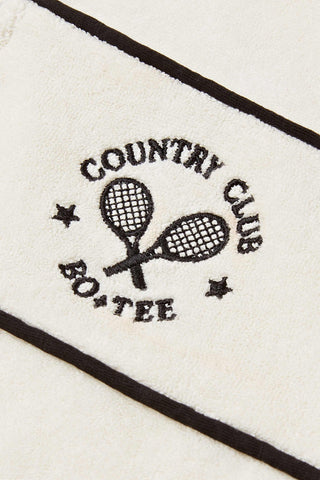 Terry Towelling Zip-Up Cropped Sweatshirt in Ivory