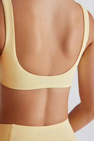 Soft Active Twist-Front Sports Bra in Lemon