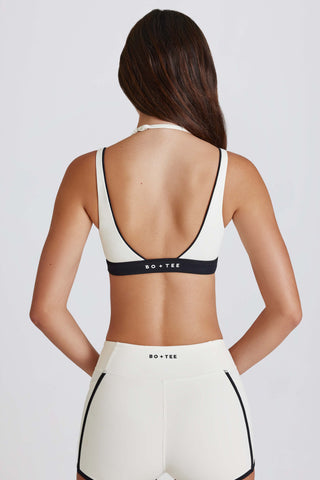 Soft Active Layered Sports Bra in Ivory