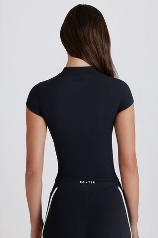 Soft Active Quarter-Zip Top in Black