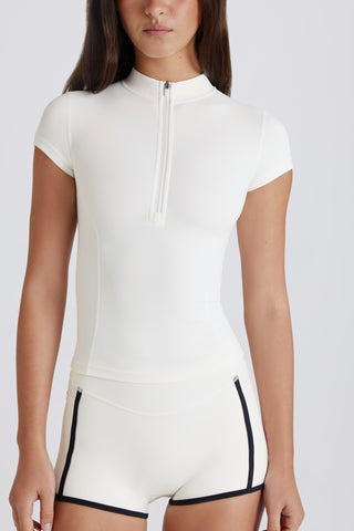 Soft Active Quarter-Zip Top in Ivory