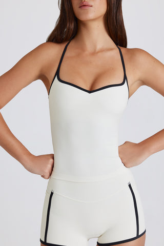 Soft Active Cross-Back Tank Top in Ivory