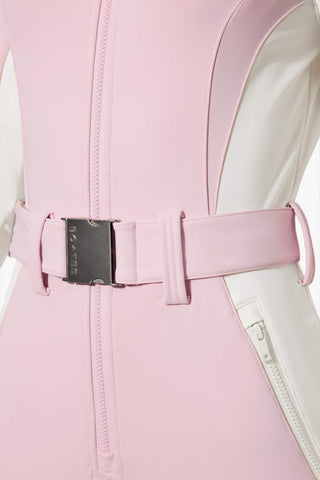 Waterproof Hooded Fitted Ski Suit in Powder Pink