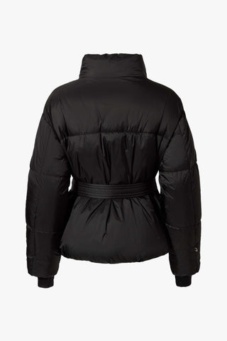 Waterproof Belted Oversized Ski Jacket in Black