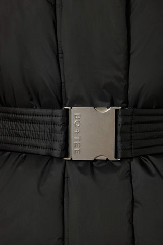 Waterproof Belted Oversized Ski Jacket in Black