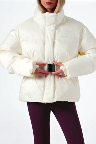 Waterproof Belted Oversized Ski Jacket in Ice