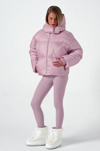 Waterproof Cropped Oversized Ski Jacket in Powder Pink