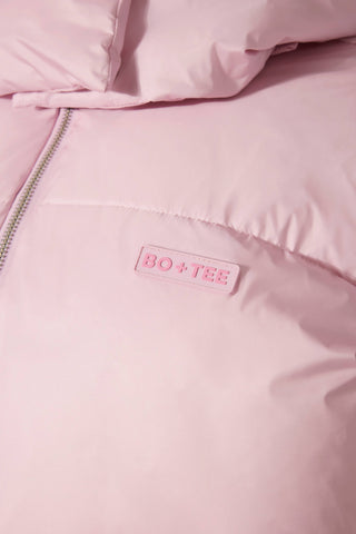 Waterproof Cropped Oversized Ski Jacket in Powder Pink