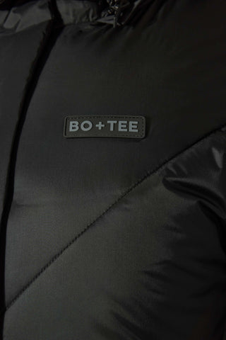 Waterproof Hooded Long Parka Coat in Black