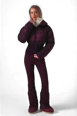 Waterproof Layered Ski Jacket in Burgundy