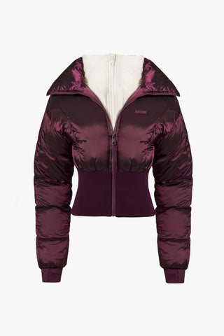 Waterproof Layered Ski Jacket in Burgundy