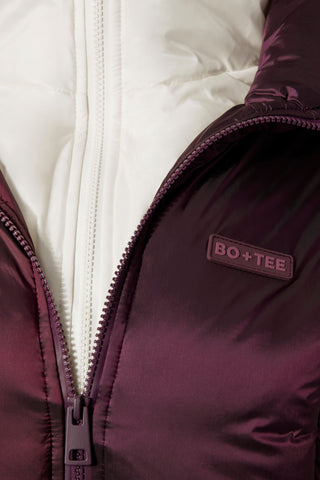 Waterproof Layered Ski Jacket in Burgundy