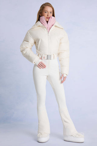Waterproof Belted Layered Ski Suit in Ice