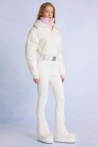 Waterproof Belted Layered Ski Suit in Ice