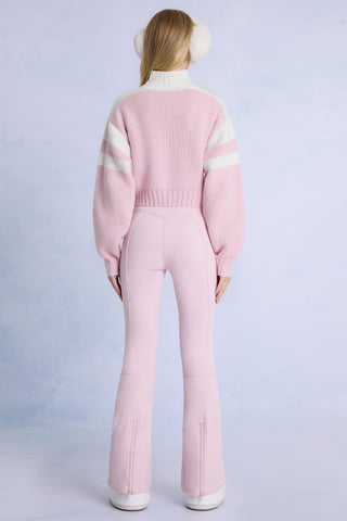 Waterproof Belted Ski Salopettes in Powder Pink