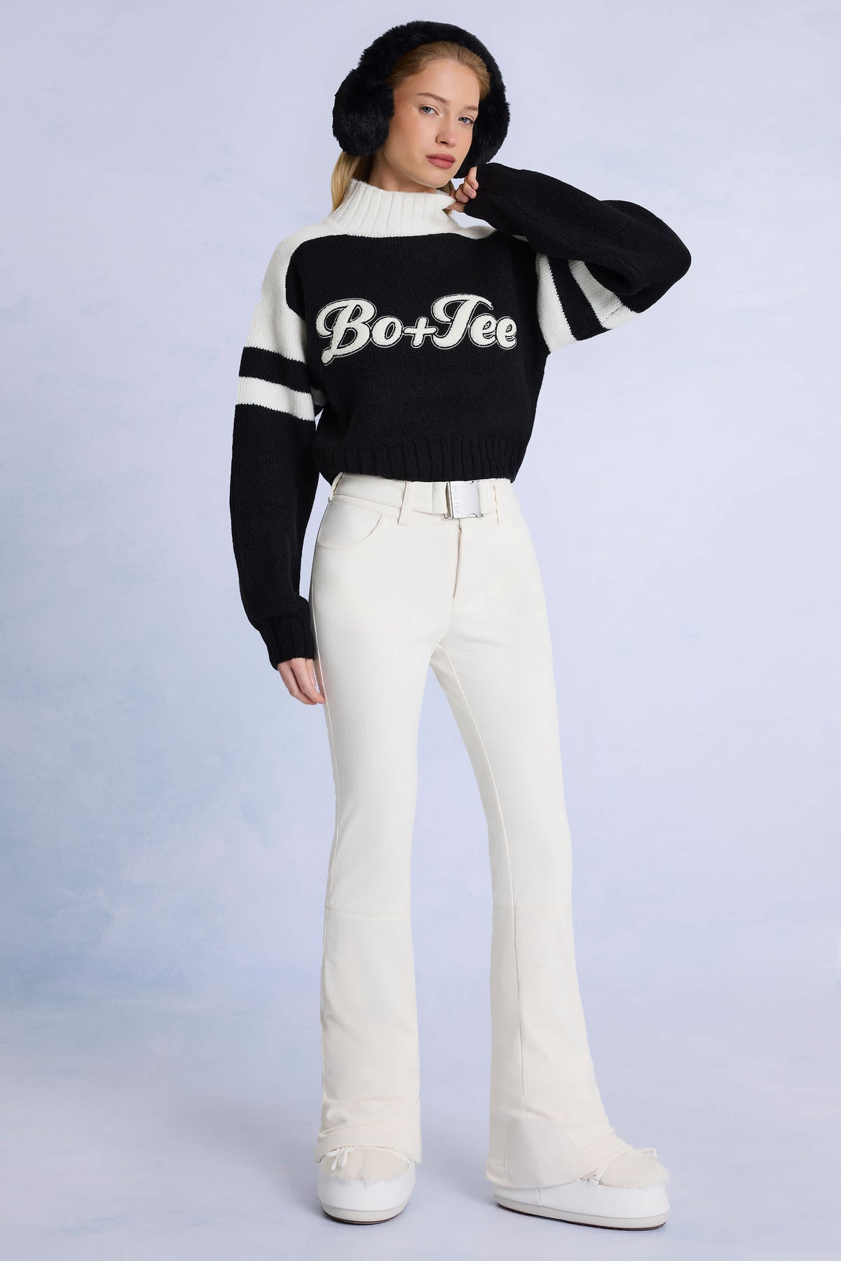 Waterproof Belted Ski Salopettes in Ice