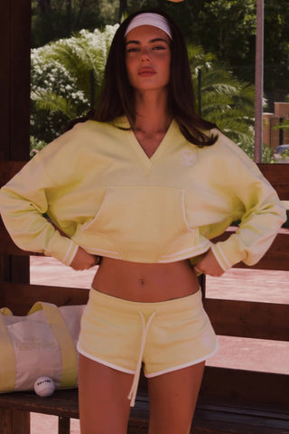 Low-Rise Mini Shorts in Lemon